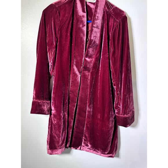Soft Surroundings Women's Red Aria Velvet Long Sleeves Jacket Size XS - Picture 8 of 11